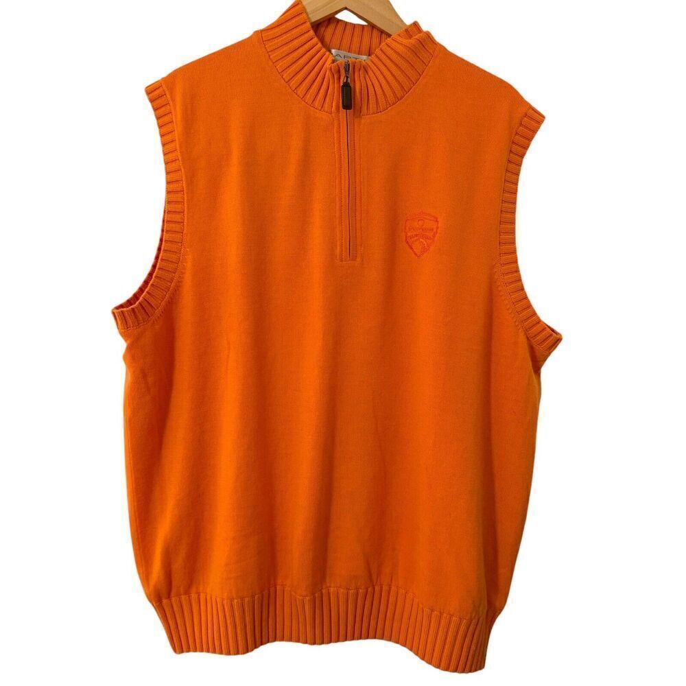 MARTIN Men's Golf Sweater‎ Vest Tangerine Encompass Championship Embroidered XL